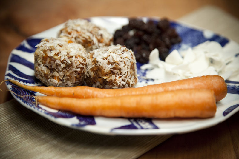 Almost Raw Carrot Cake Protein Balls