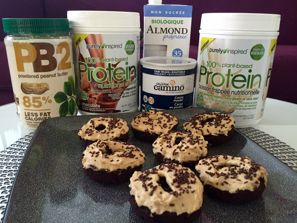Chocolate Peanut Butter Vegan Protein Donuts Jacked on the Beanstalk