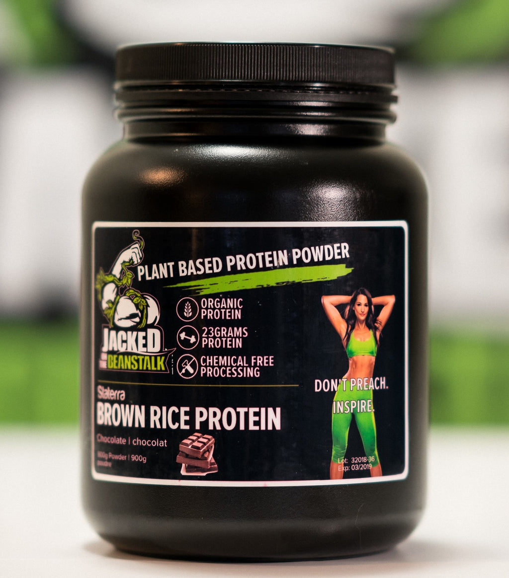 Jacked on the Beanstalk low carb brown rice vegan protein powder chocolate